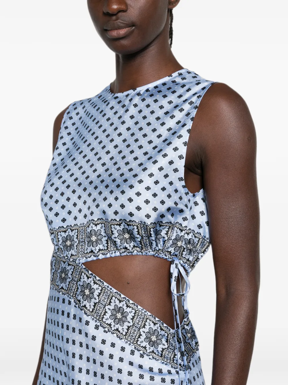 Maje Maxi-jurk met bloemenprint Blauw