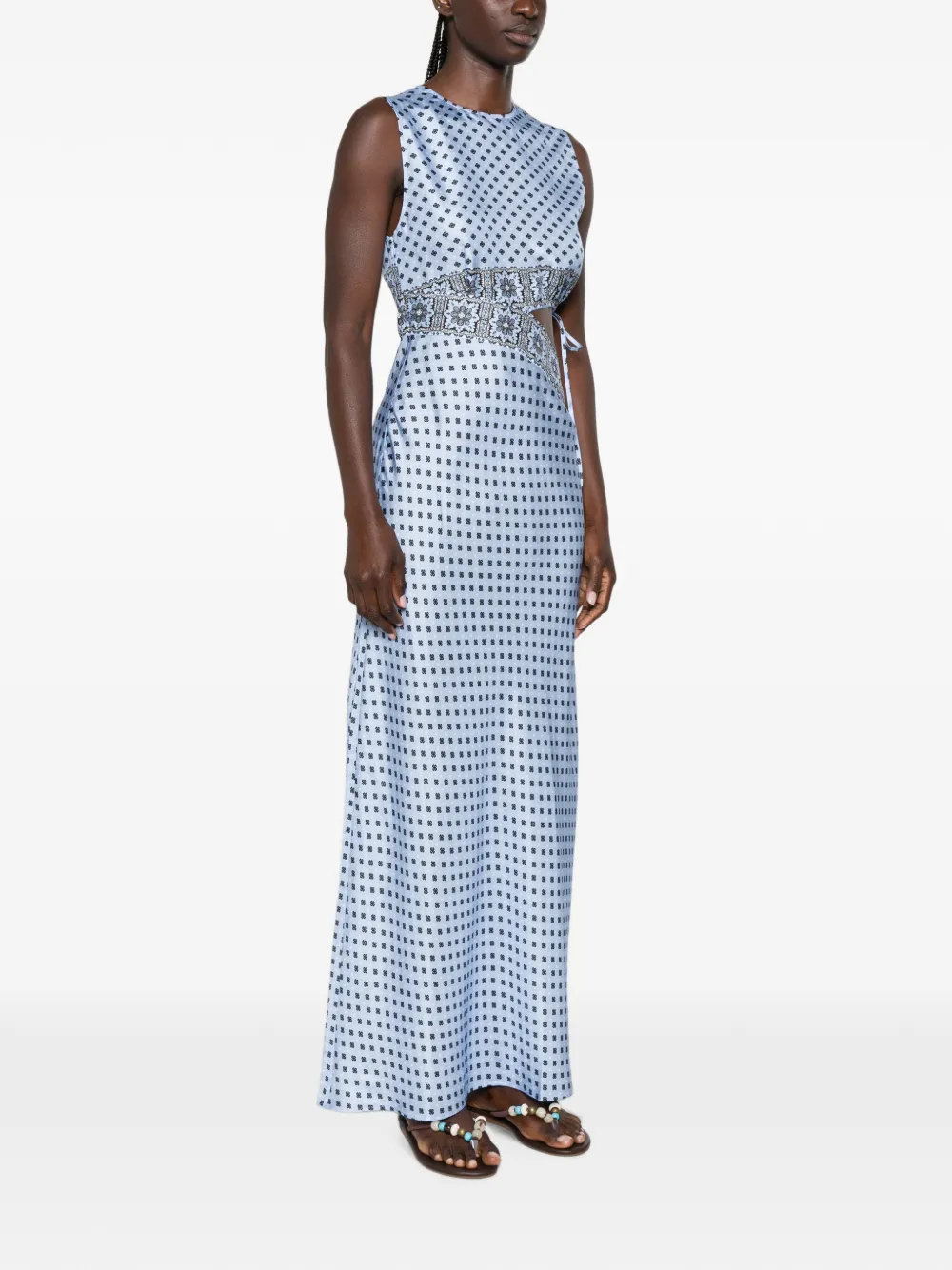 Maje Maxi-jurk met bloemenprint Blauw