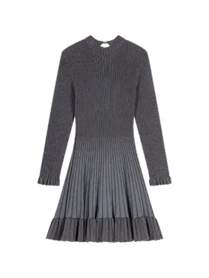 maje pleated knit mini dress beaded-collar Short | Grey satinado