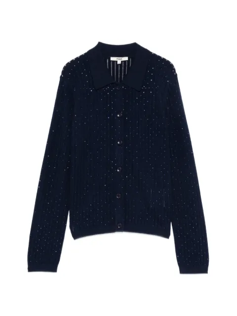 Maje cardigan en maille pointelle à strass