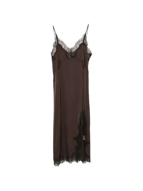 Maje vestido midi con ribete de encaje