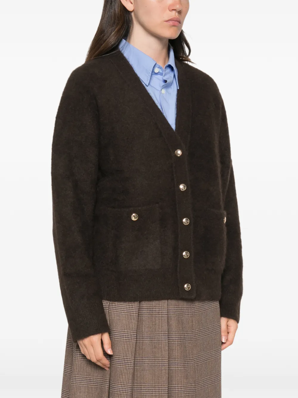 Maje Vest met V-hals Bruin