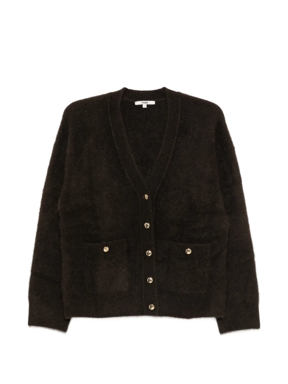 Maje button-front V-neck cardigan - Marrone