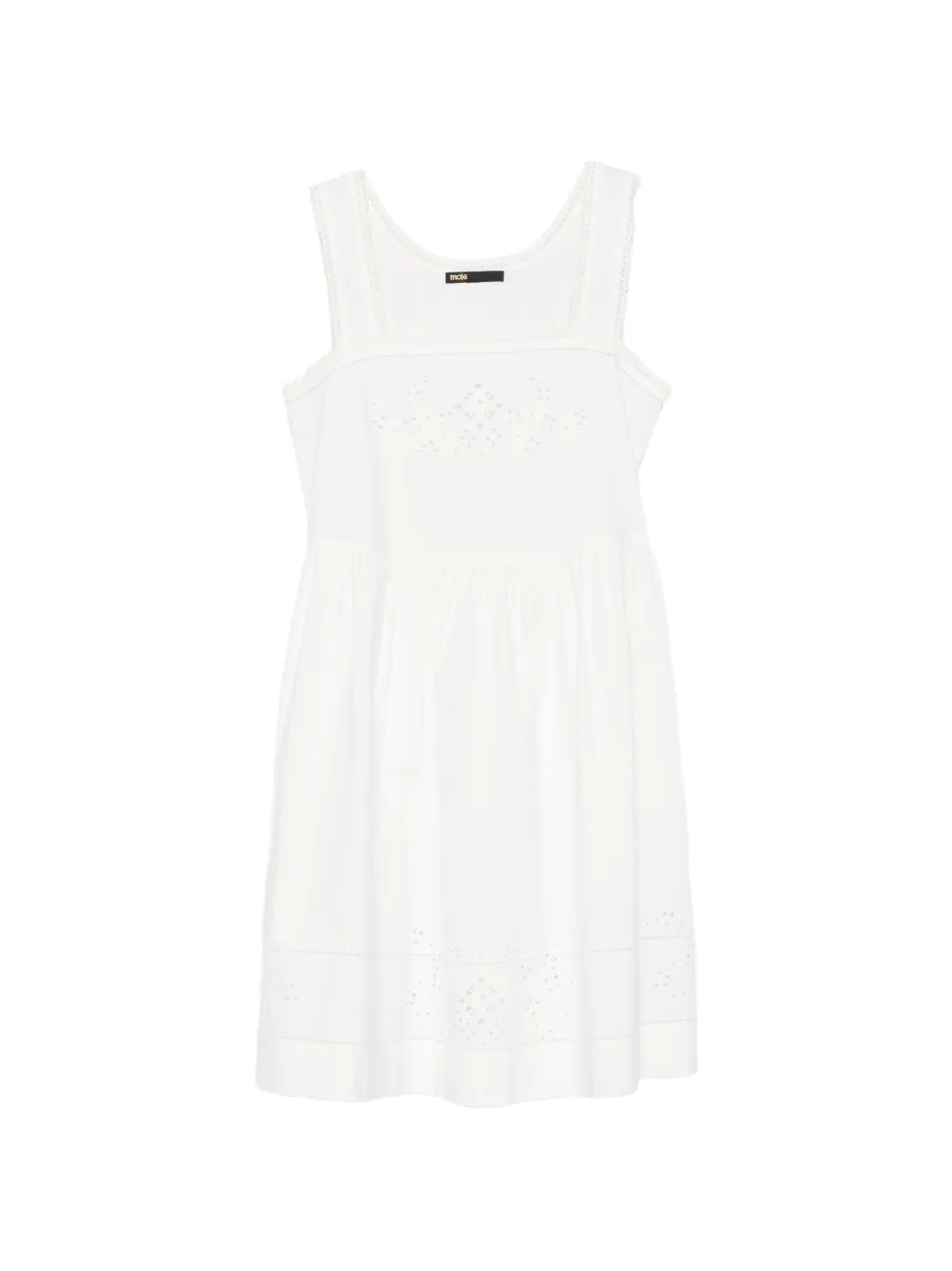 Maje embroidered flared mini dress - Bianco