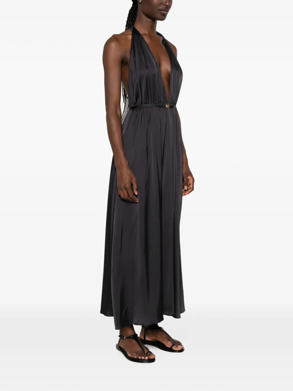 Maje Midi-jurk met halternek Blauw