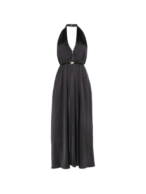 Maje vestido midi con cuello halter y cinturón