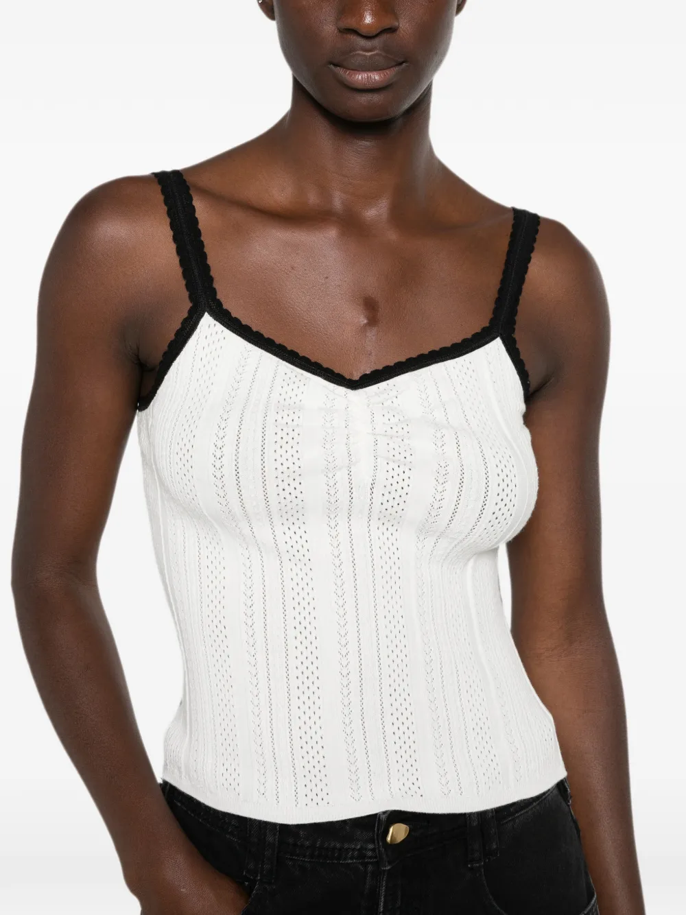 Maje Tanktop met V-hals Wit