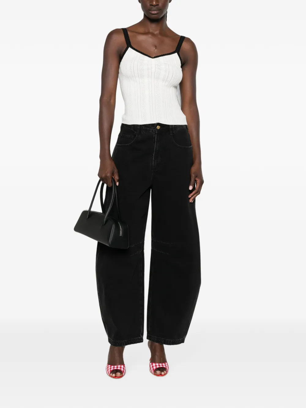 Maje Tanktop met V-hals Wit