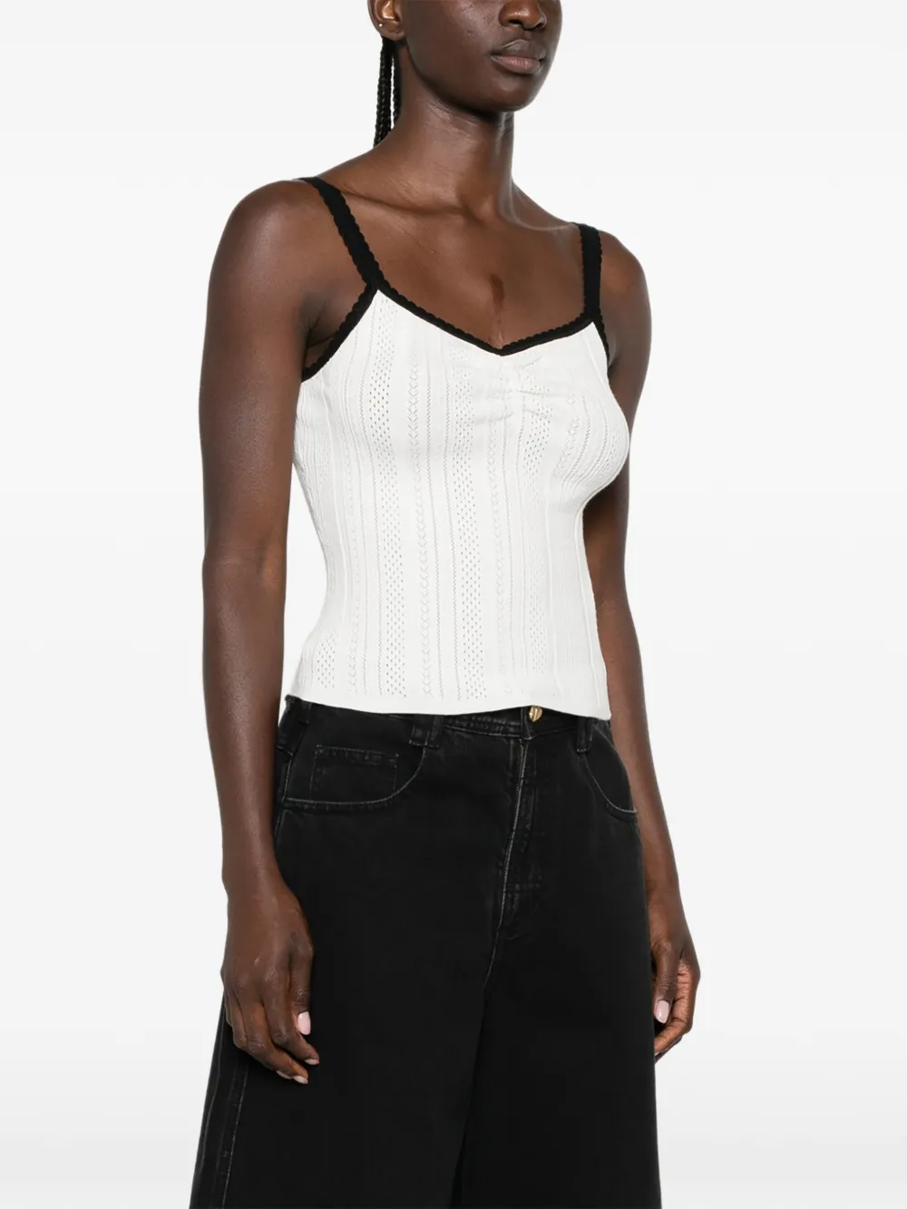 Maje Tanktop met V-hals Wit