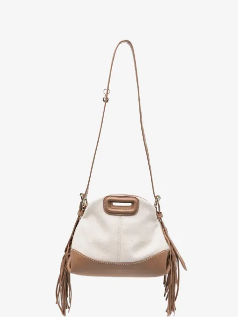 Maje sac cabas à logo et empiècements en cuir