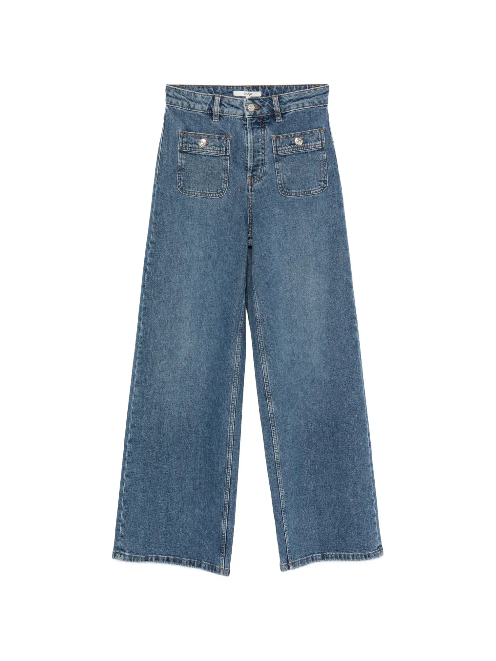 Maje patch-pocket straight-leg jeans - Blu
