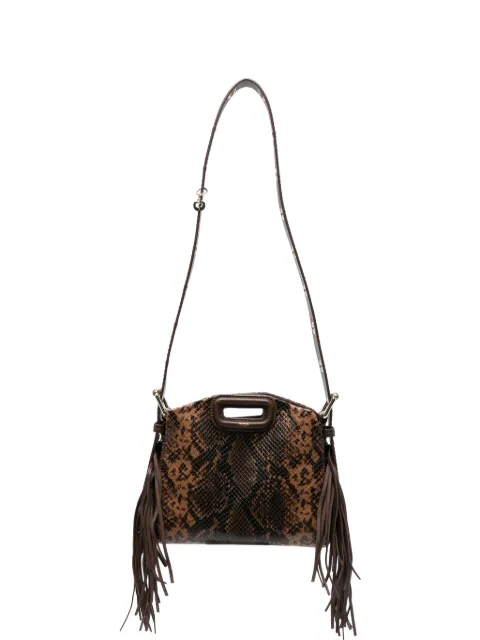 Maje snake-effect fringed tote bag