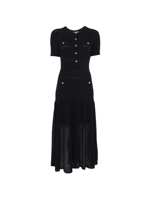 Maje ribbed-knit button-up midi dress