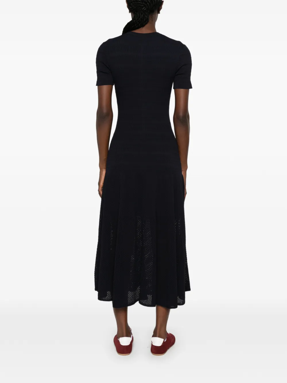 Maje Ribgebreide midi-jurk Blauw