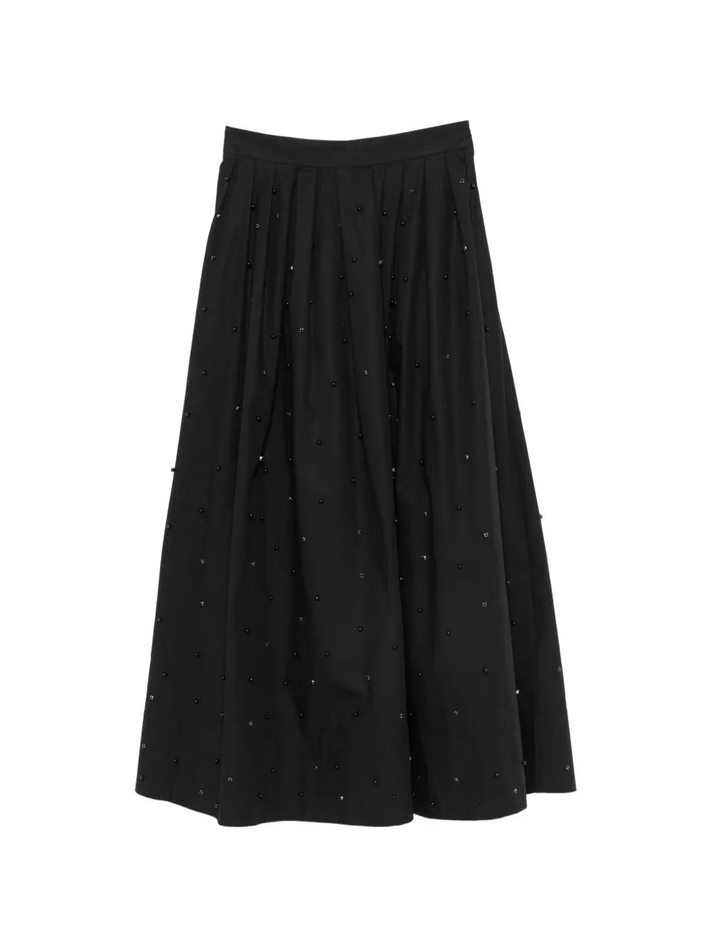 Maje Gonna plissettata lunga con perline - Nero