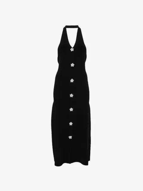 Maje flower-embellished midi dress