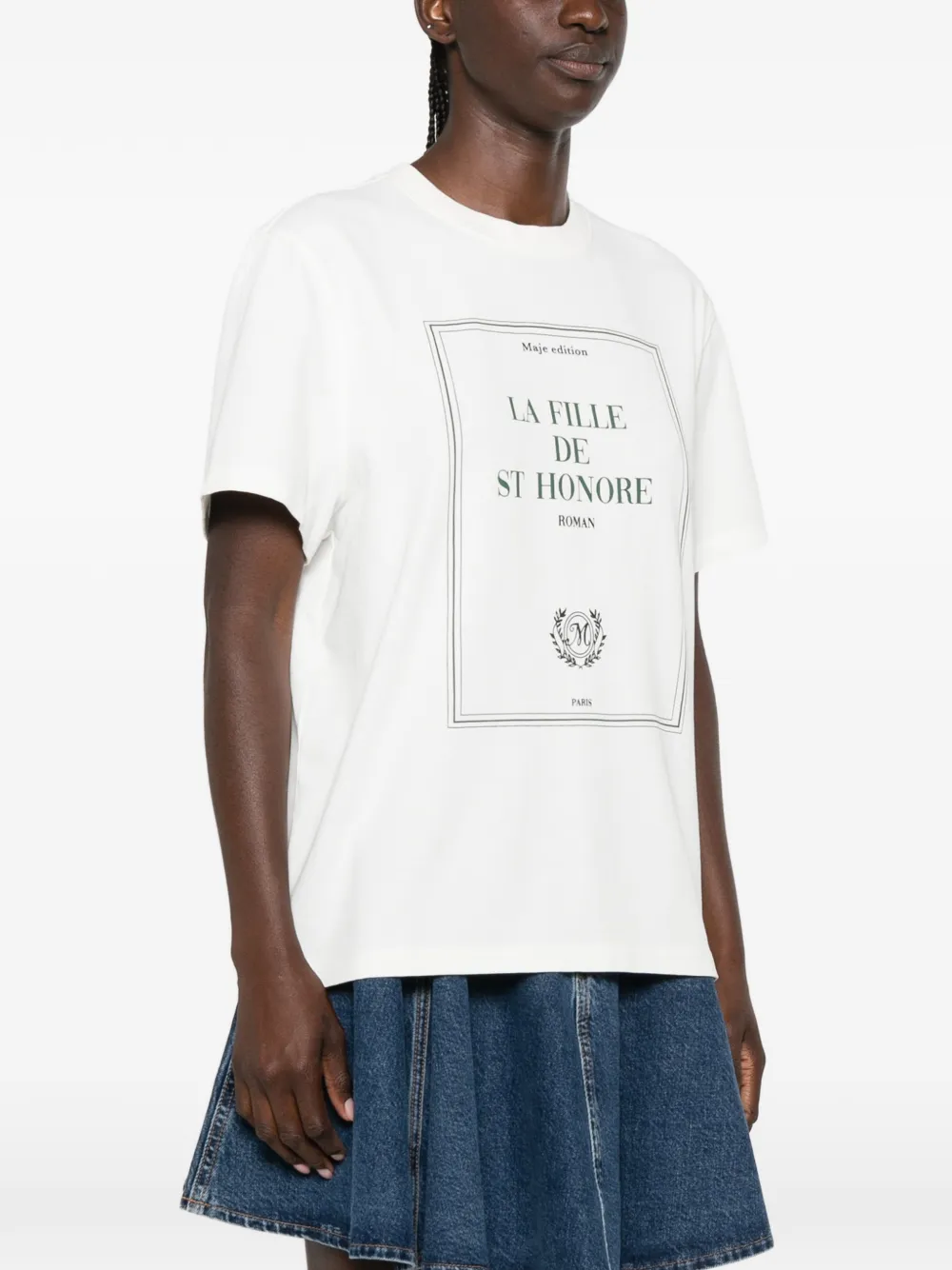 Maje T-shirt met grafische print Wit