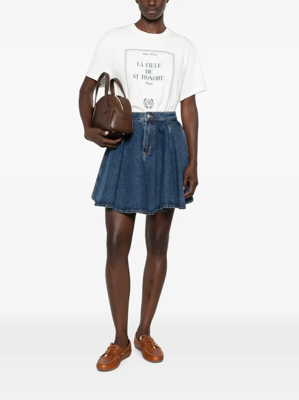 Maje T-shirt met grafische print Wit