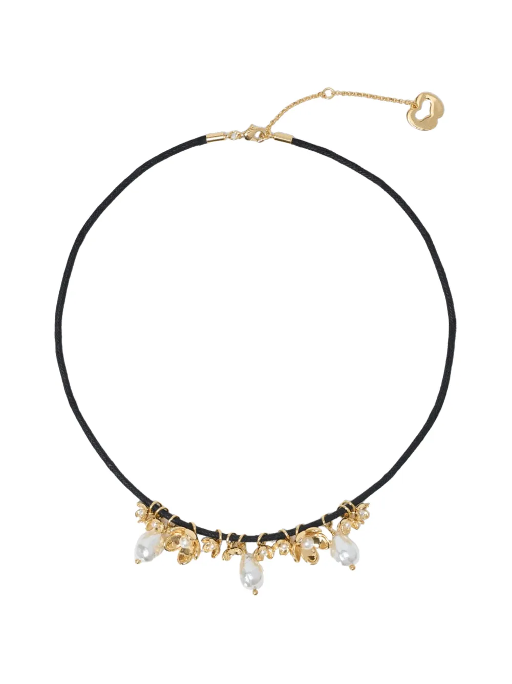 Maje flower detail cord necklace - Oro