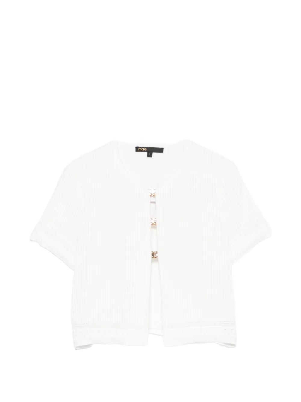Maje ribbed-knit cropped top - Bianco
