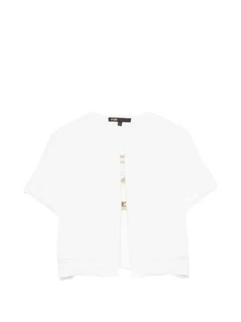 Maje ribbed-knit cropped top