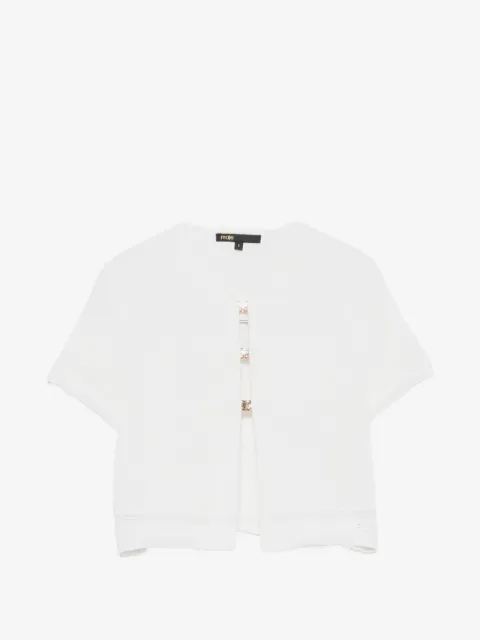Maje ribbstickad croptop