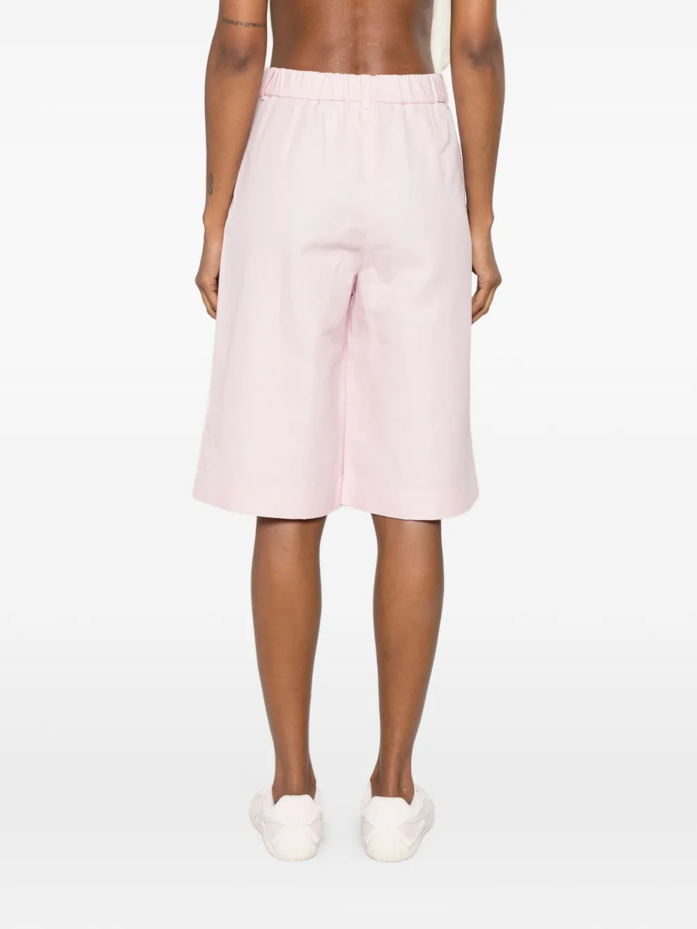 Maje Geplooide shorts van linnenblend Roze