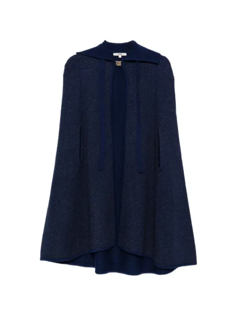 Maje tie-fastening ribbed-knit cape