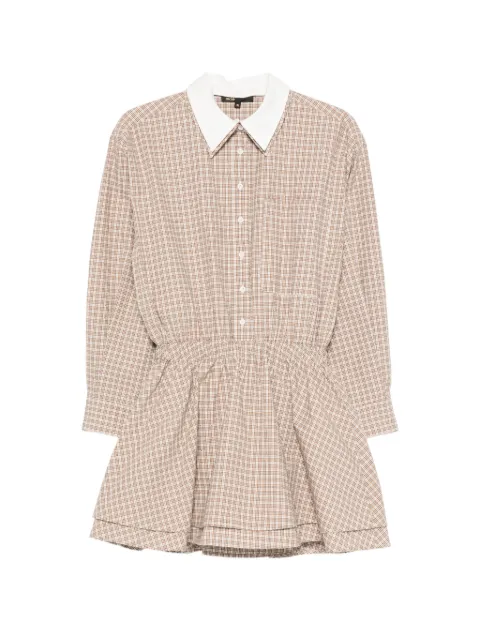 Maje checked cotton mini dress
