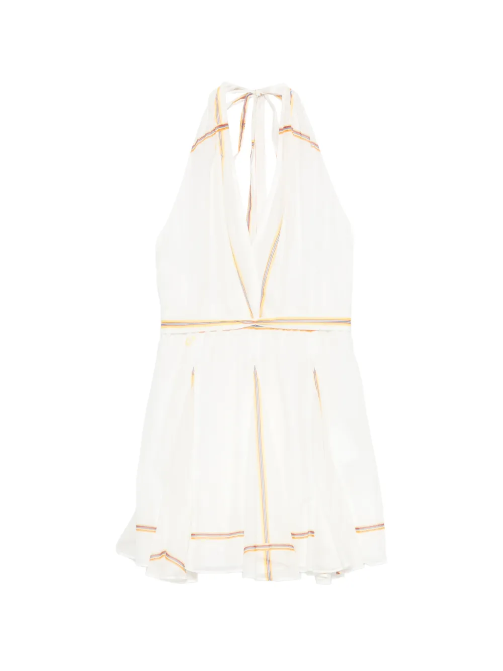 Maje striped halterneck mini dress - Bianco