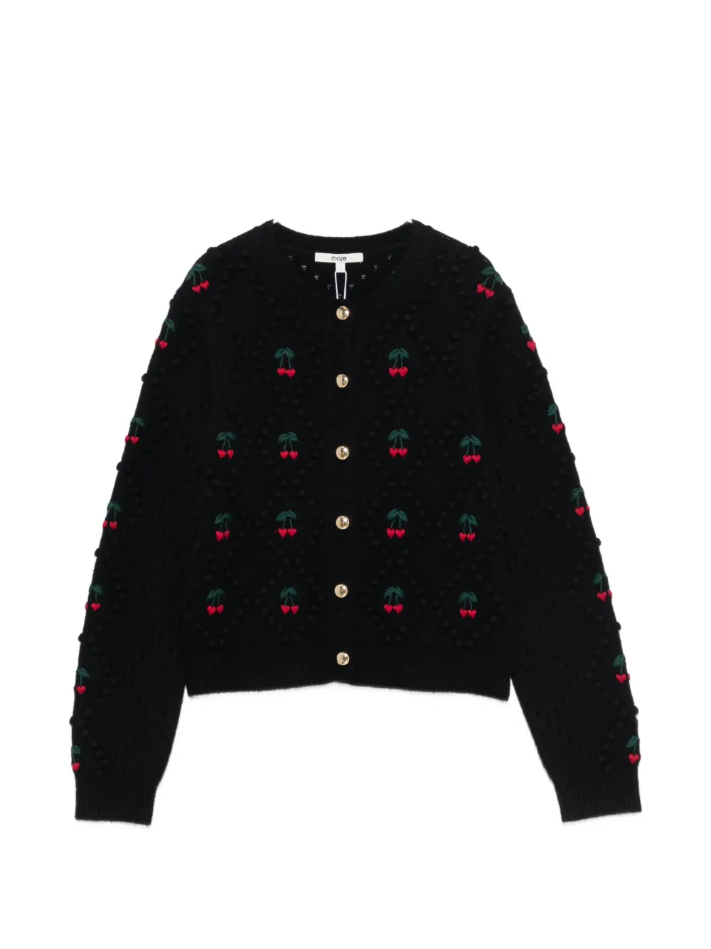 Maje cherry-embroidered cardigan - Blau