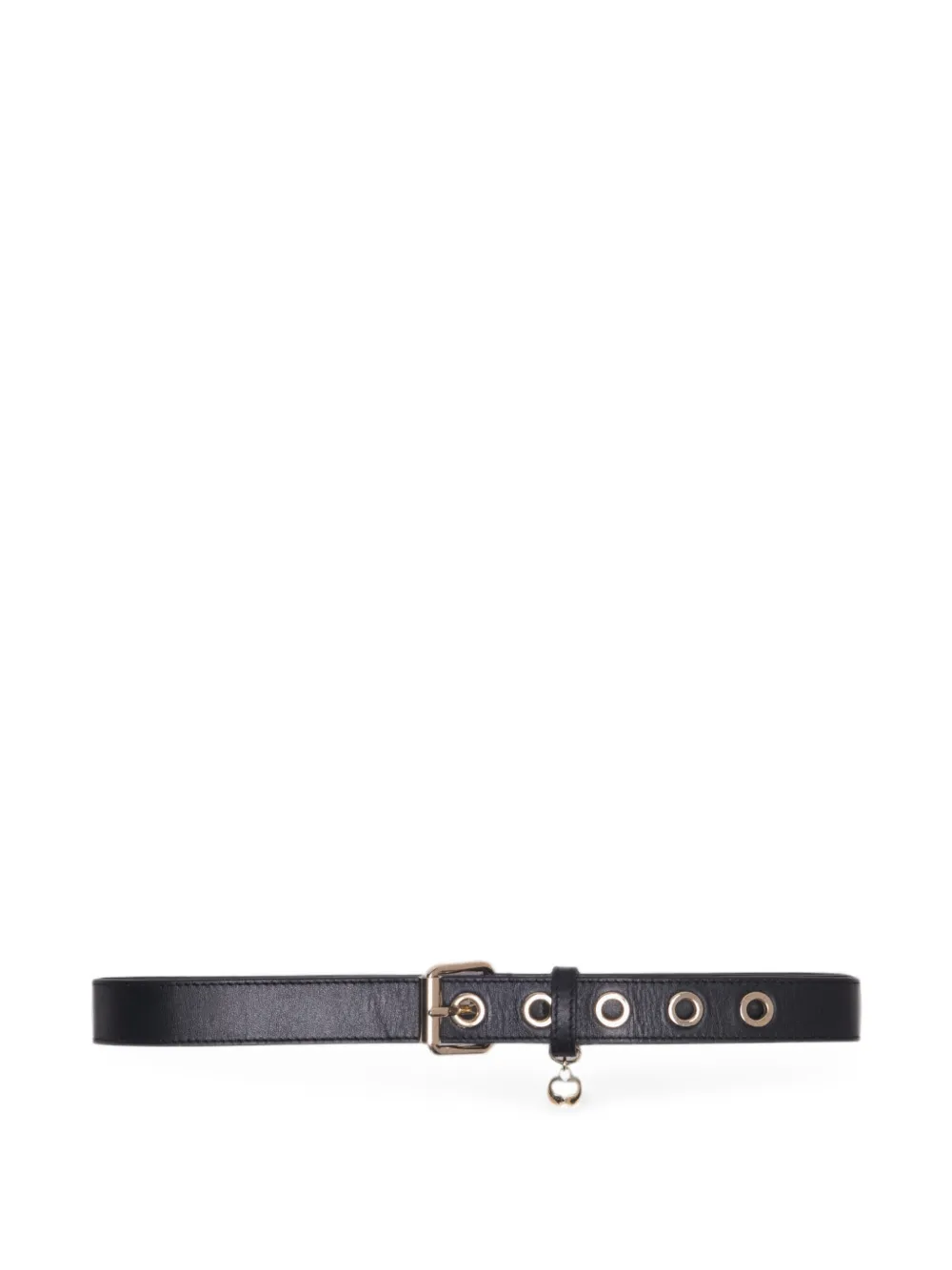 Maje leather belt with eyelets - Nero