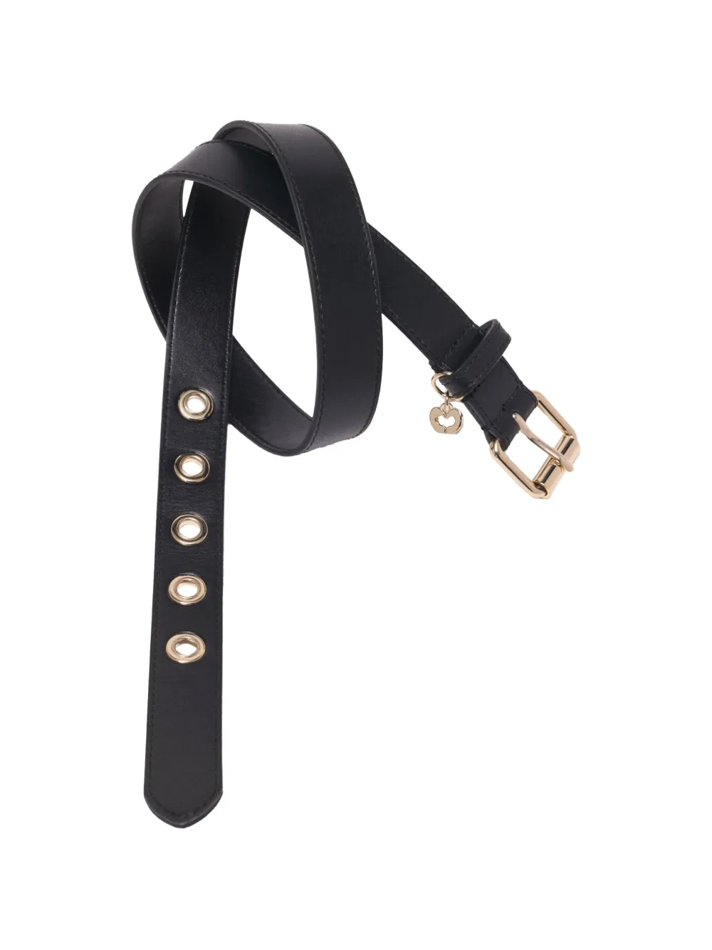 Maje Leren riem met ringlets 4 cm Zwart