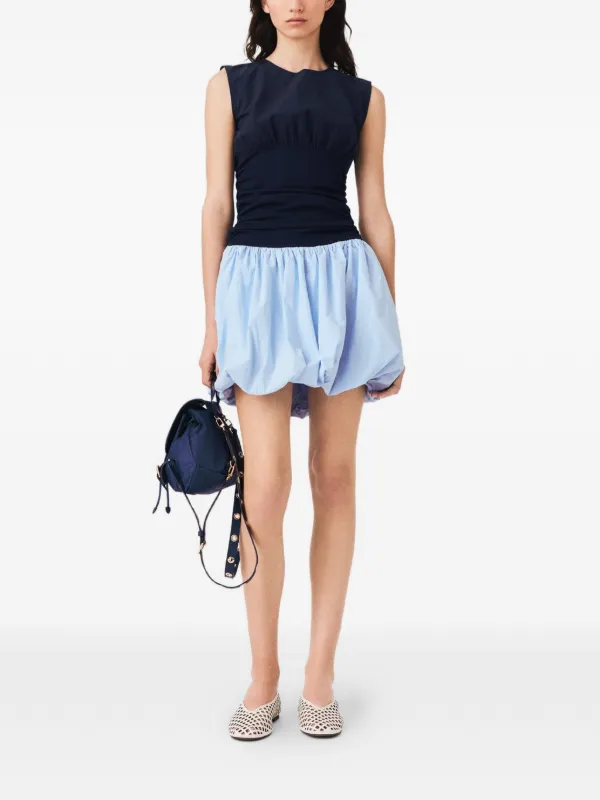 Maje bubble-skirt Mini Dress | Blue | FARFETCH