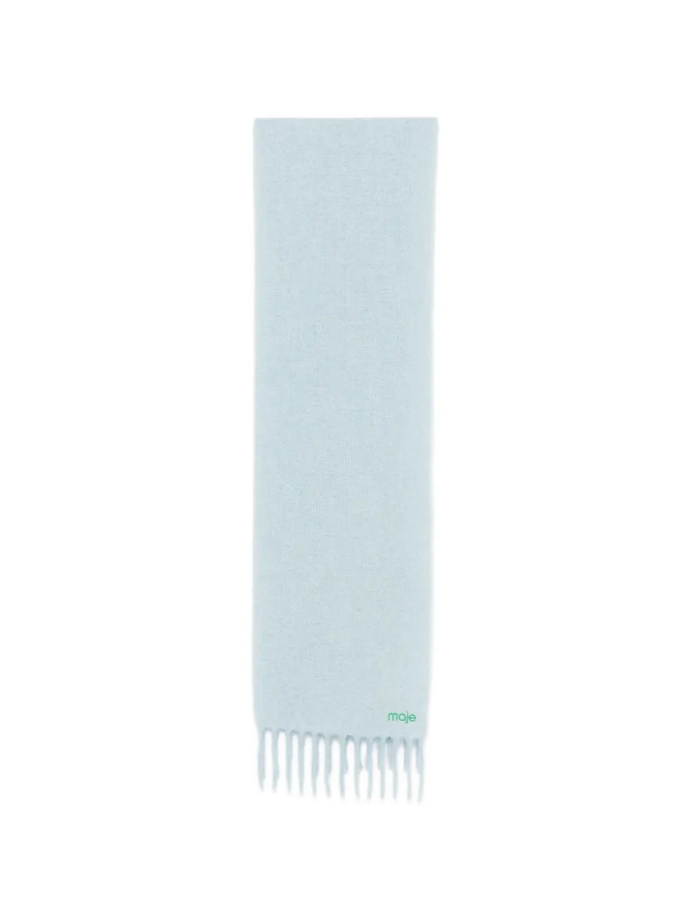 Maje Schal mit Logo-Stickerei - Blau