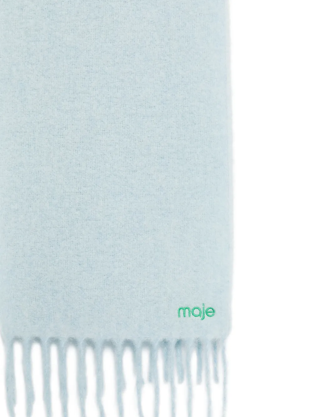 Maje Sjaal met geborduurd logo Blauw