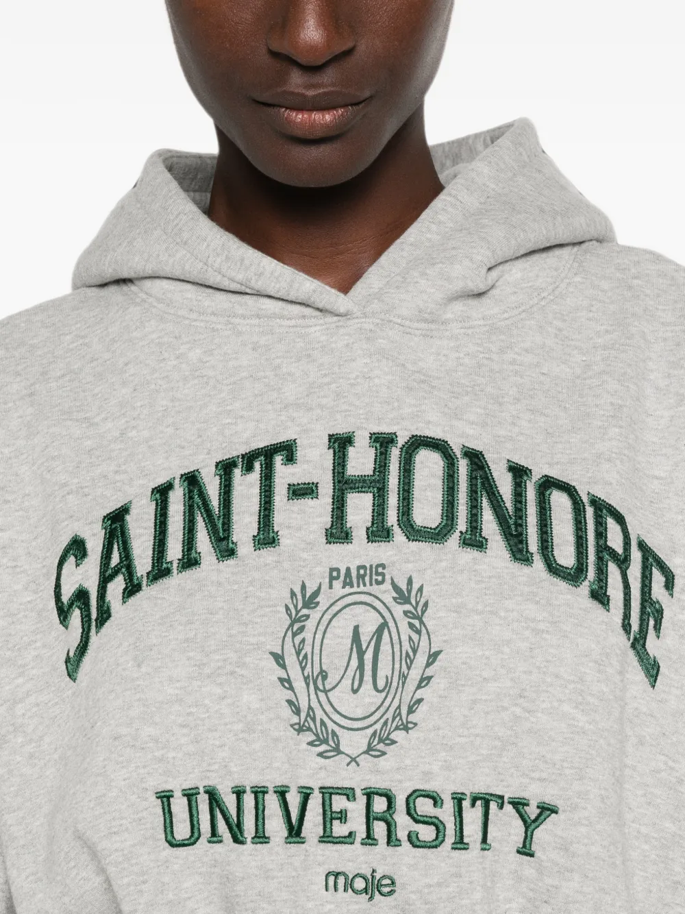 Maje Hoodie met geborduurd logo Grijs