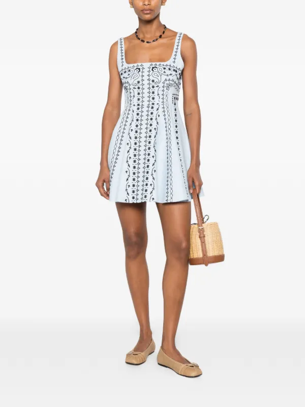 maje blue and white dress Rib knit midi dress Blue For Women