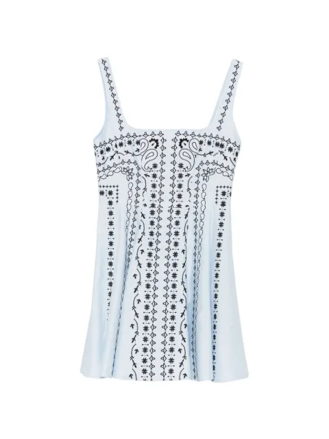 Maje embroidered square-neck mini dress