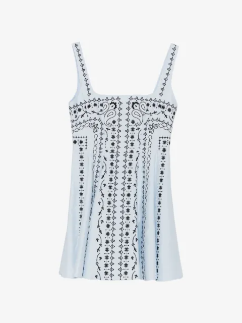 Maje short embroidered linen-blend dress