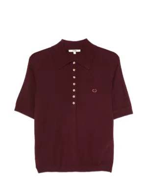 Sporty & Rich SRC ribbed-knit Polo Shirt | Red | FARFETCH