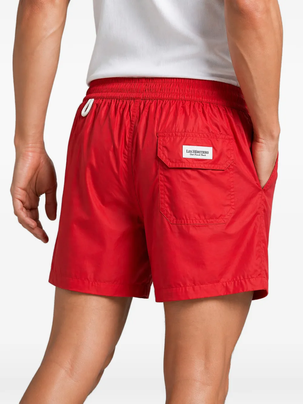LES HÉRITIERS Zwembroek met trekkoordtaille Rood