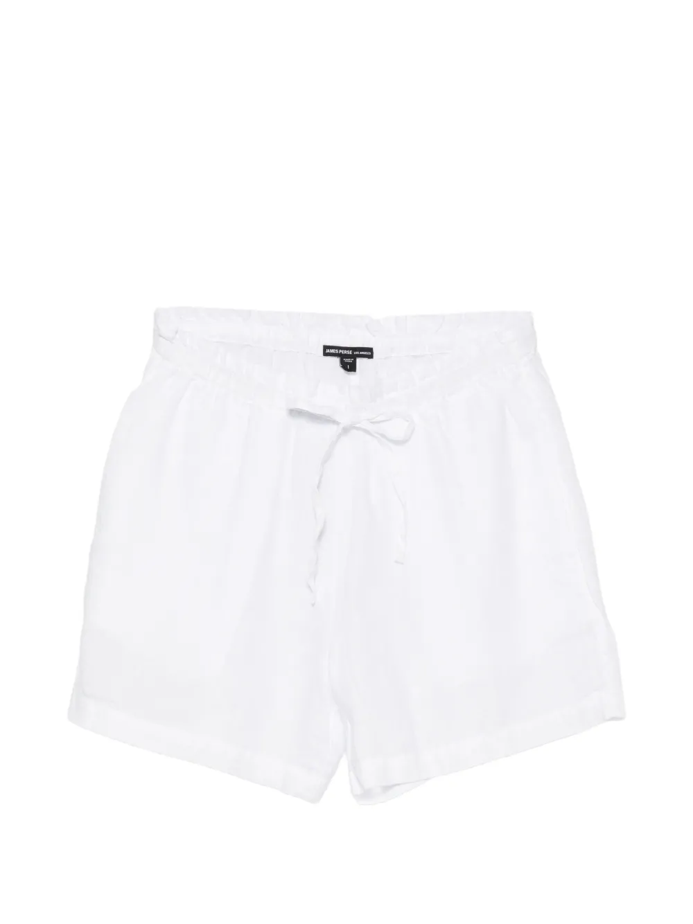 James Perse paperbag-waist linen shorts - Bianco