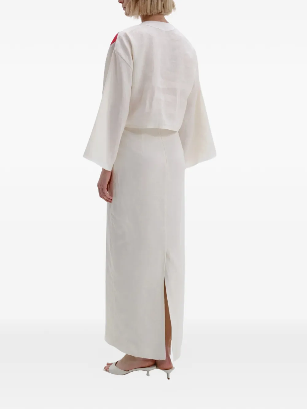 Cala de la Cruz Lima kokerrok met applicatie-streep Beige