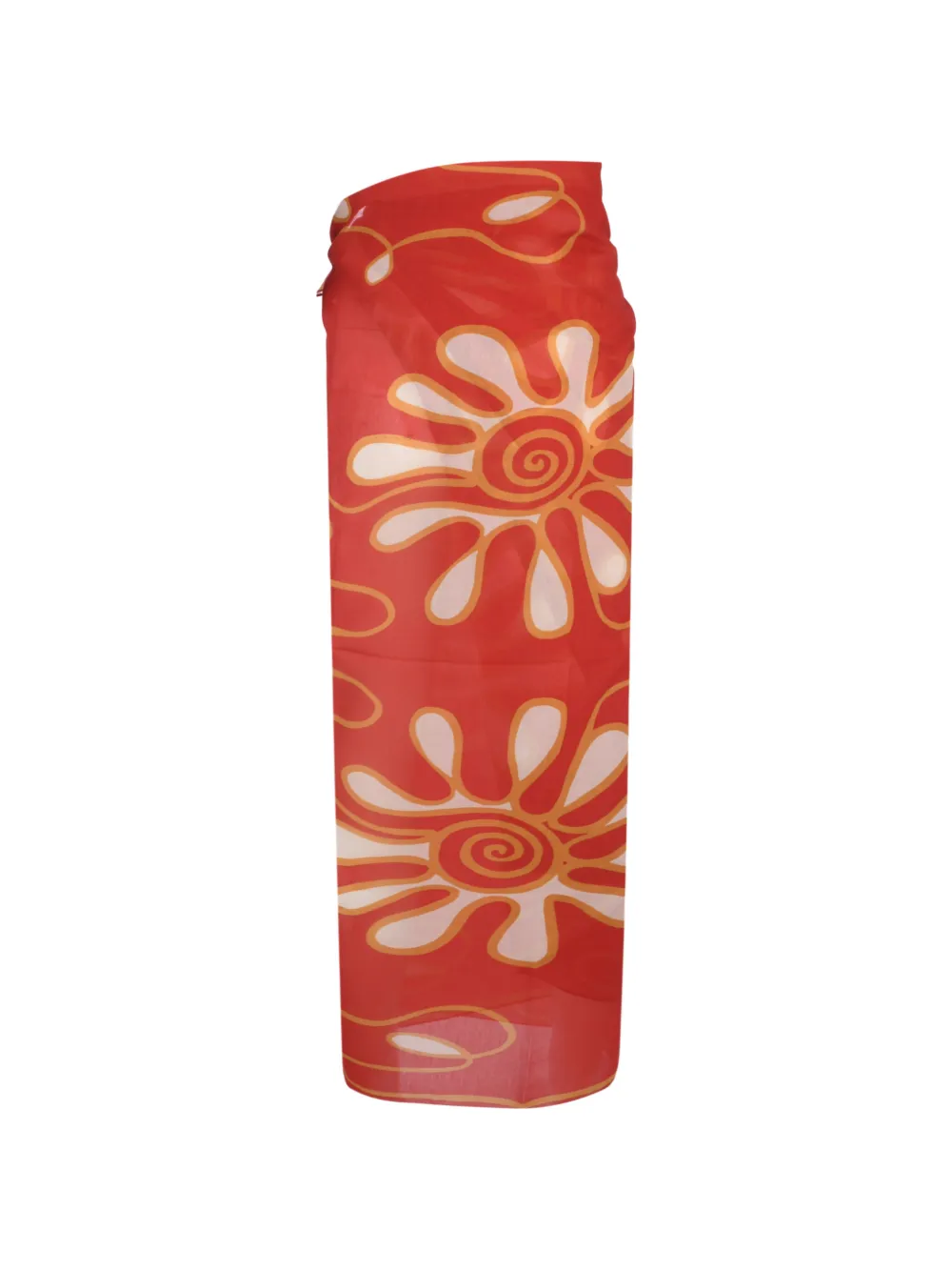 Cala de la Cruz Wikkelrok met bloemenprint Rood