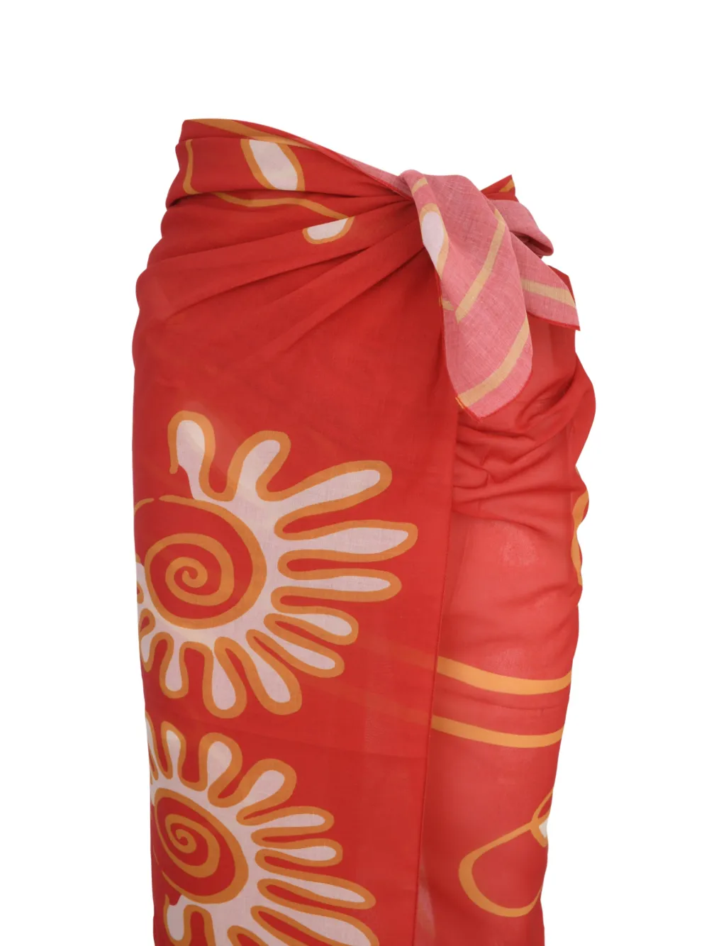 Cala de la Cruz Wikkelrok met bloemenprint Rood