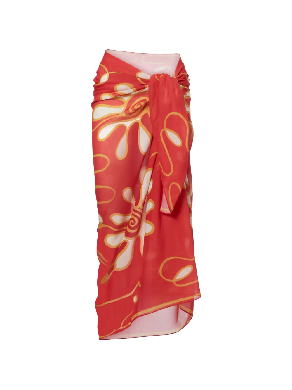 Cala de la Cruz floral-print sarong - Rosso