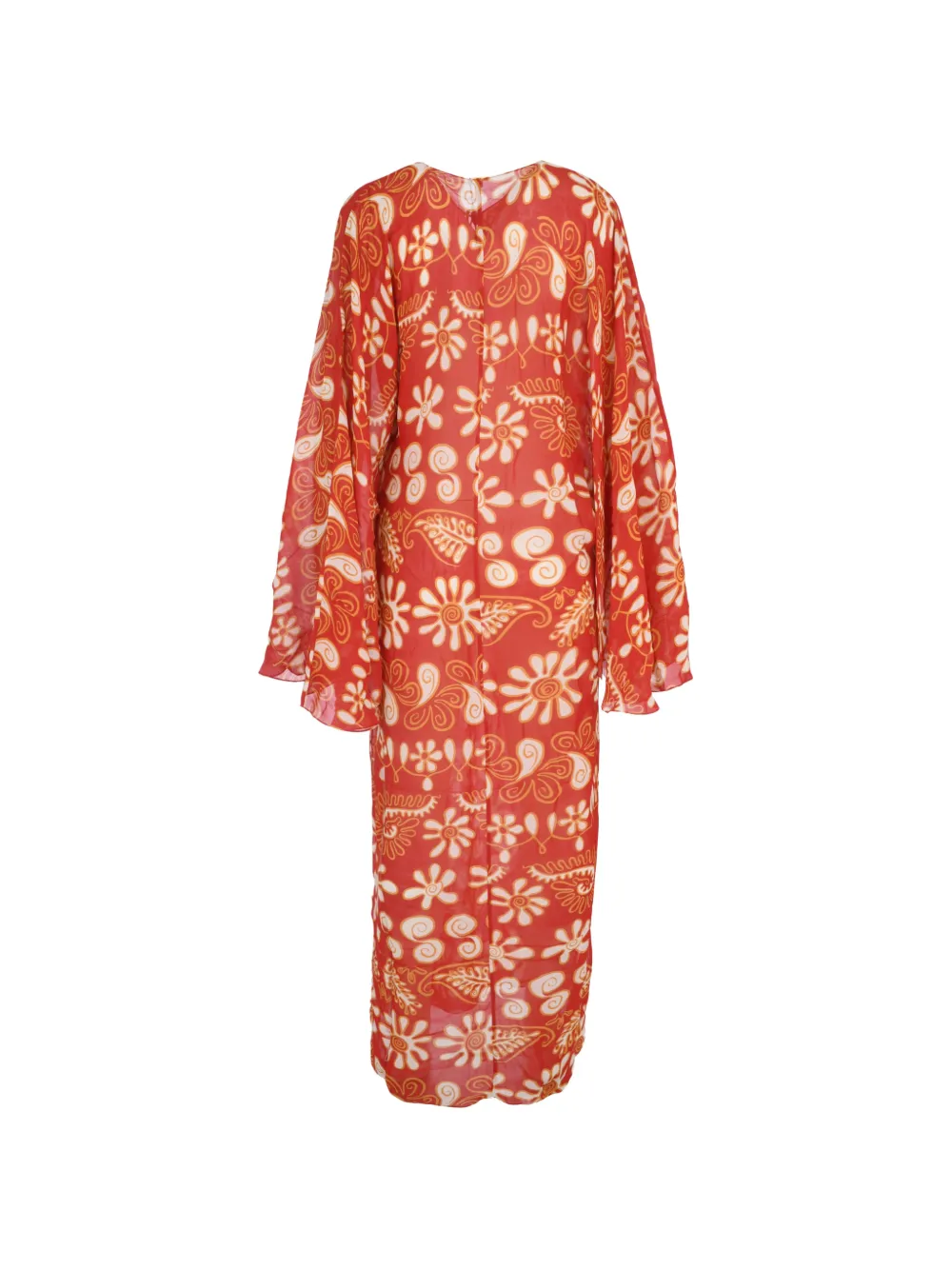 Cala de la Cruz Tuniek met flared mouwen en abstracte print Rood