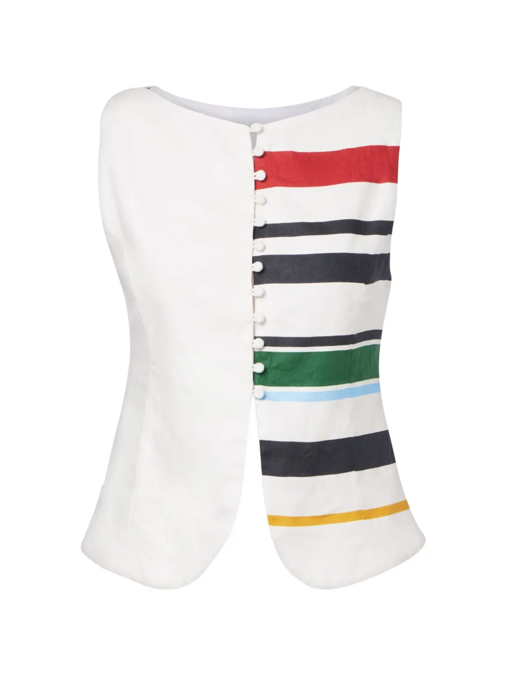 Cala de la Cruz striped linen vest - Bianco