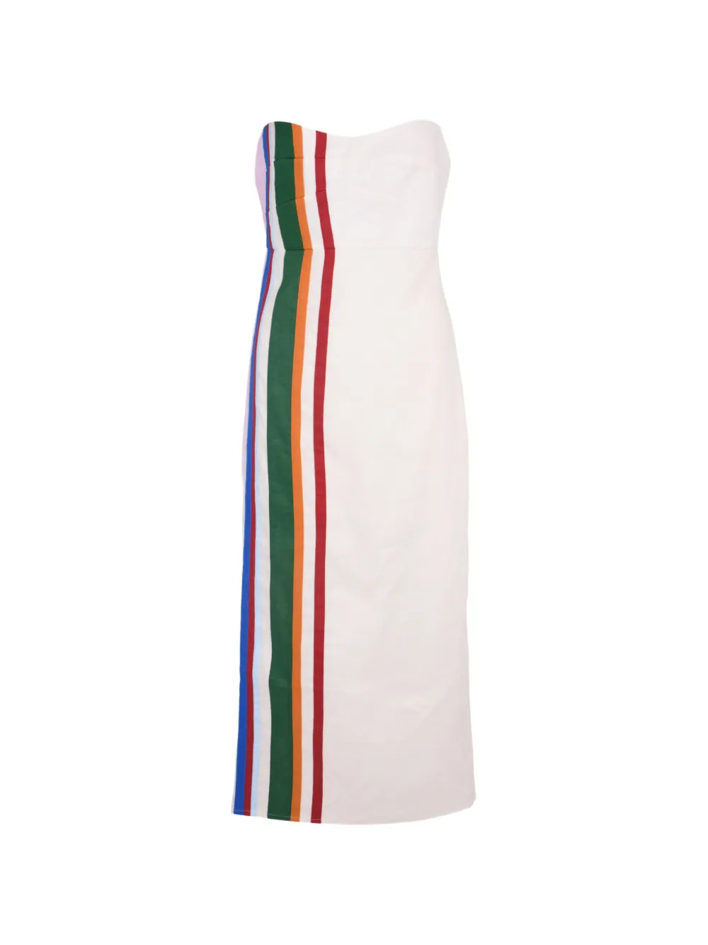 Cala de la Cruz stripe-print strapless dress - Bianco